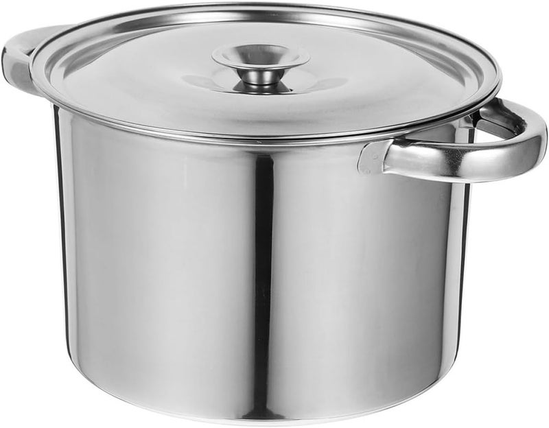 Stainless Steel Cooking Pot with Lid 12-inch Thickened Stockpot 3.0mm Heavy-bottom Sauce Pot for Home Kitchen Soup Stewing and Oil Storage - Image 1