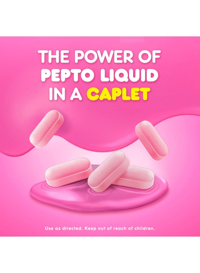 Pepto Bismol Caplets for Nausea, Heartburn, Indigestion, Upset Stomach, and Diarrhea, 5 Symptom Fast Relief in a Convenient Form, 120 Total (3 Packs of 40) - Image 4