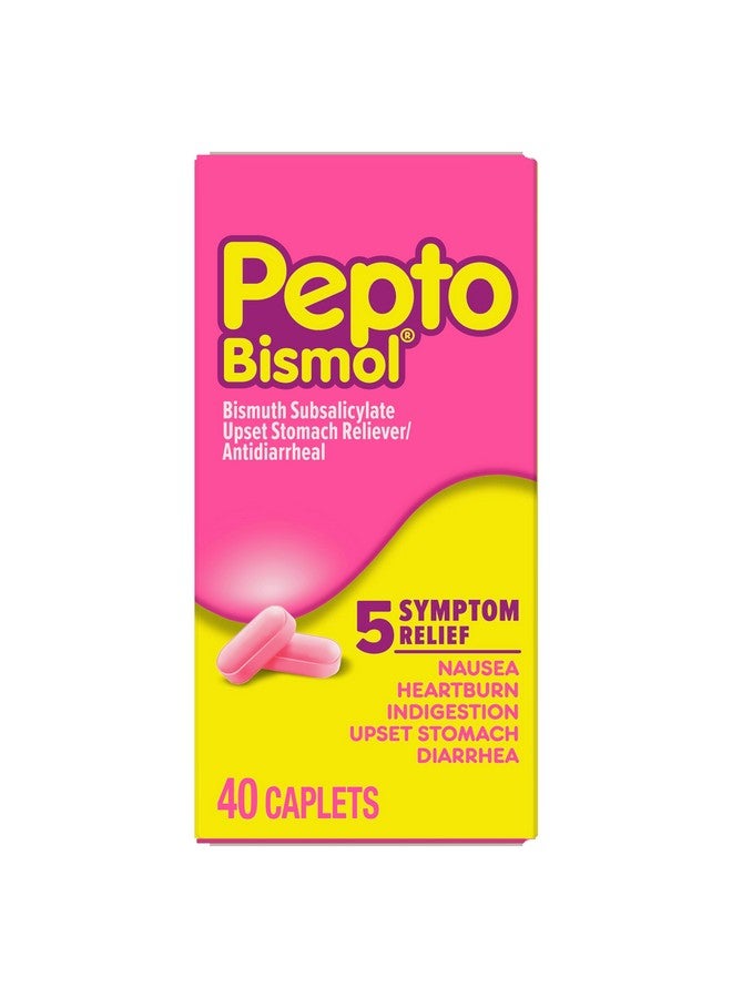 Pepto Bismol Caplets for Nausea, Heartburn, Indigestion, Upset Stomach, and Diarrhea, 5 Symptom Fast Relief in a Convenient Form, 120 Total (3 Packs of 40) - Image 3