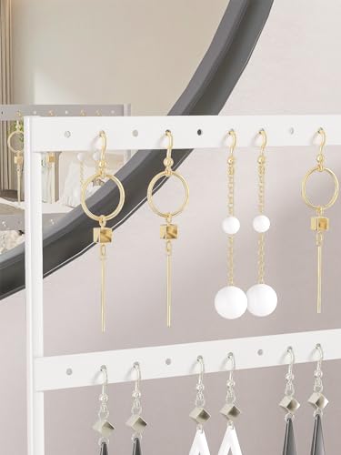 Ausalivan Earring Holder Organizer,Pierced Large Earrings Display Stand For Selling,Small Stud Earring Organizer Rack,Hoop Earring Storage Hanger Tree (White, 3 tier) - Image 5