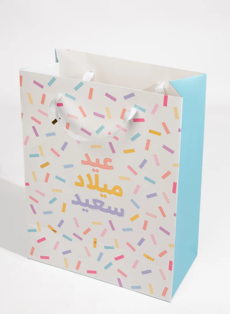 شير ذا لوف  عيد ميلاد سعيد، أبيض، قصاصات ورق، حقيبة هدايا كبيرة