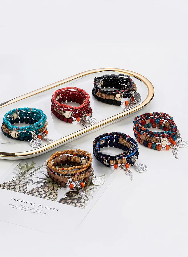 Take Two Set of 5 -  Bohemian Beaded Bracelets