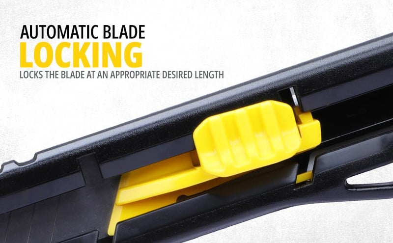 STANLEY STHT10323800 18 mm Plastic Slide Lock SnapOff Knife for Home Professional Use YELLOW BLACK - Image 3