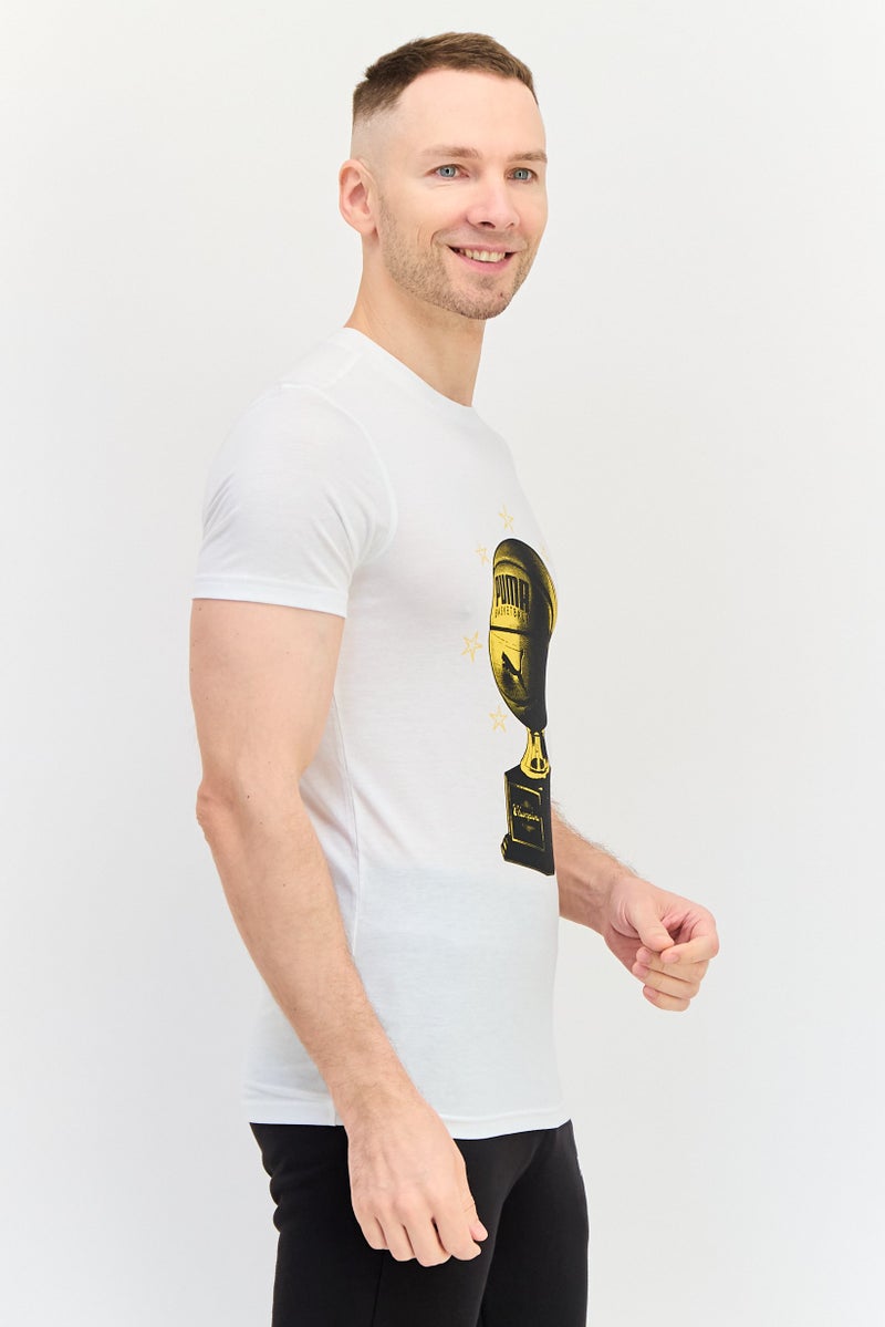 PUMA تي شيرت رياضي للرجال بأكمام قصيرة مناسب للخارج، أبيض - Image 3