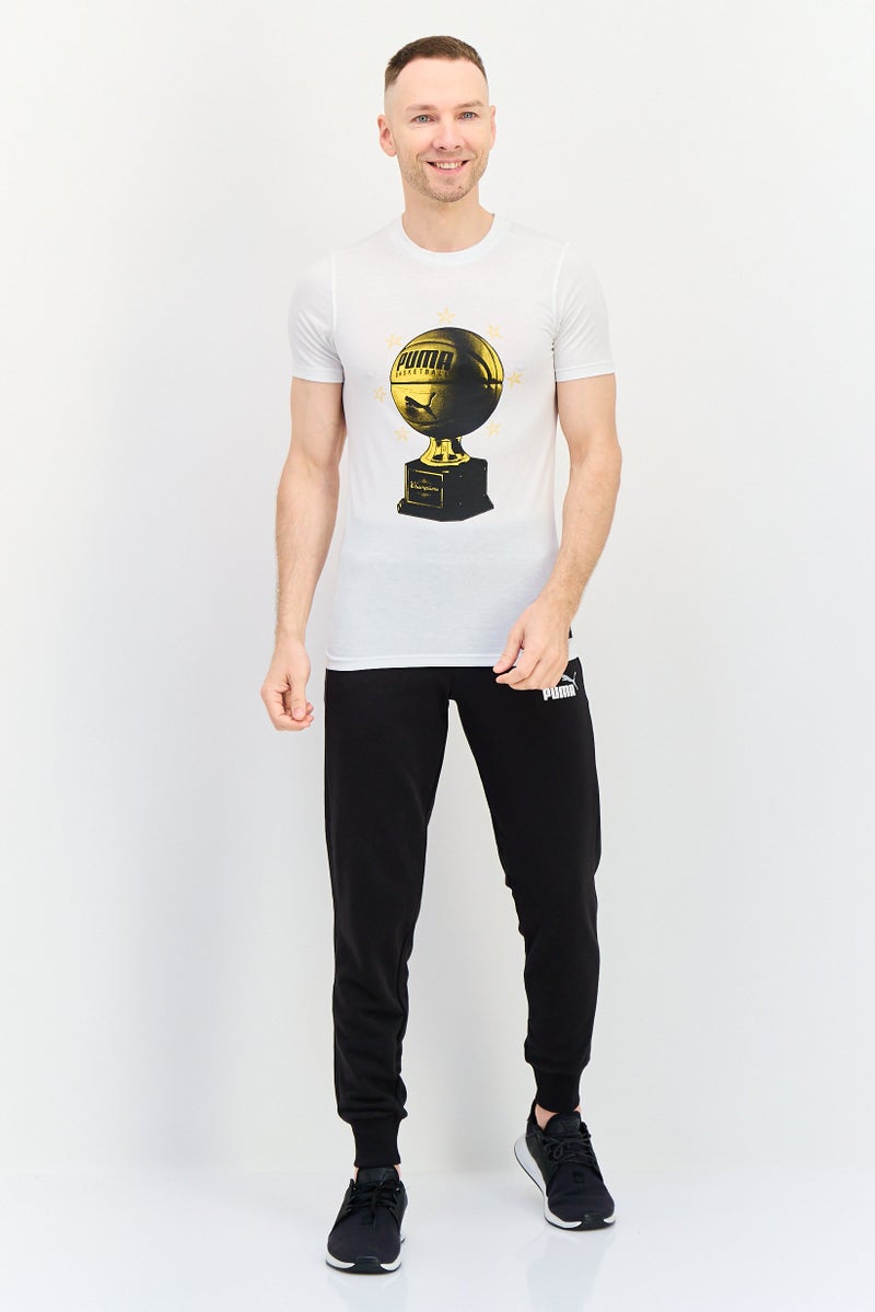 PUMA تي شيرت رياضي للرجال بأكمام قصيرة مناسب للخارج، أبيض - Image 2