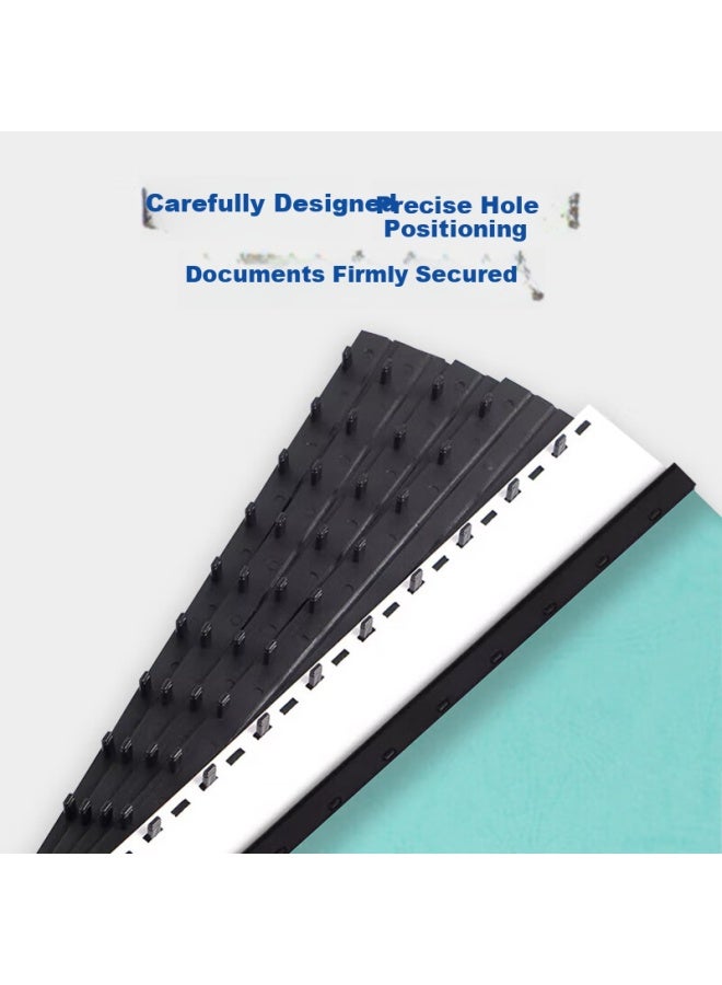 Hooye 10-hole A4 Voucher Binding Strip Book Punch Machine Loose-leaf Plastic Strip Binding Pressure Strip Black 7.5mm 100 Pieces - Image 2