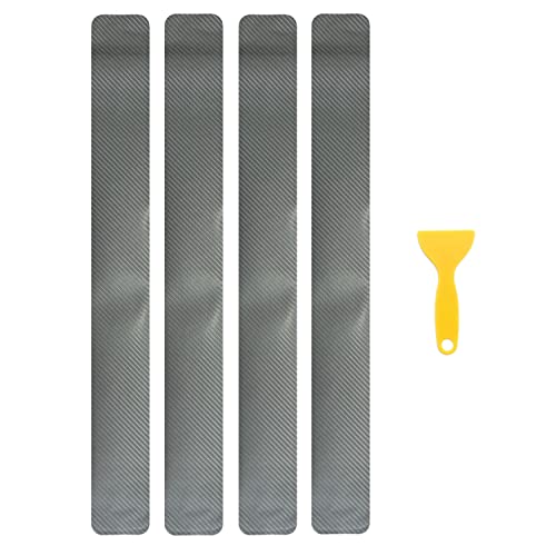 Buylogy® (Silver) 4Pcs 23.6Inch Car Door Sill Protector, Automotive Door Sill Scuff Plate Film Carbon Fiber Vinyl Wrap Stickers, Anti Scratch Entry Guard - Image 2