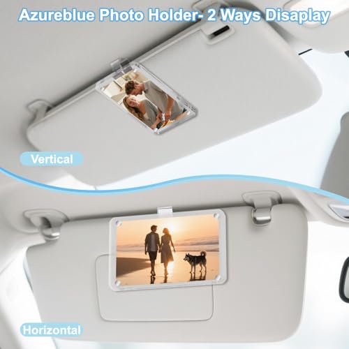 Azureblue 2Pcs Car Picture Holder for Visor Clip Photo Frame, Car Visor Photo Clip, Acrylic Magnetic Car Sun Visor Photo Holder, Personalized Car Picture Frame, Suitable for Adding Family or Personal Photos, Valentines Day Gifts - Image 4