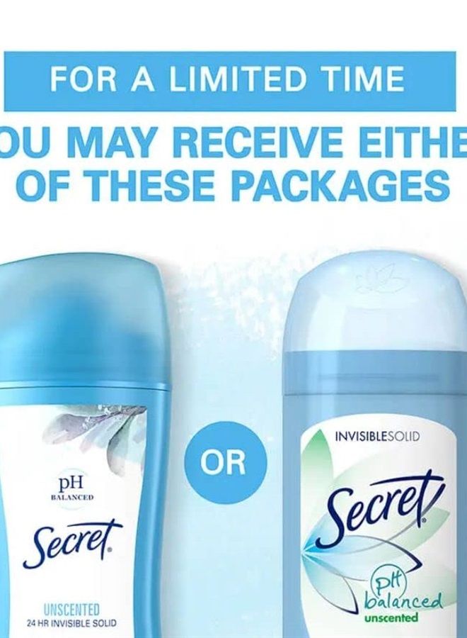 Secret Sld Inv Unscnted Size 2.6z Secret Unscented Invisible Solid Antiperspirant Deodorant,(pack of 3) - Image 3