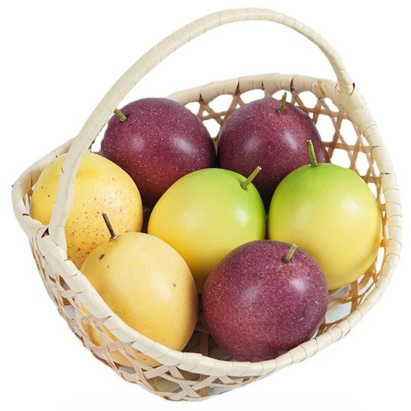 Skyseen 6PCS Artificial Passion Fruit Fake Simulation Realistic Golden Fruit for Decoration Display Props Mixed - Image 2