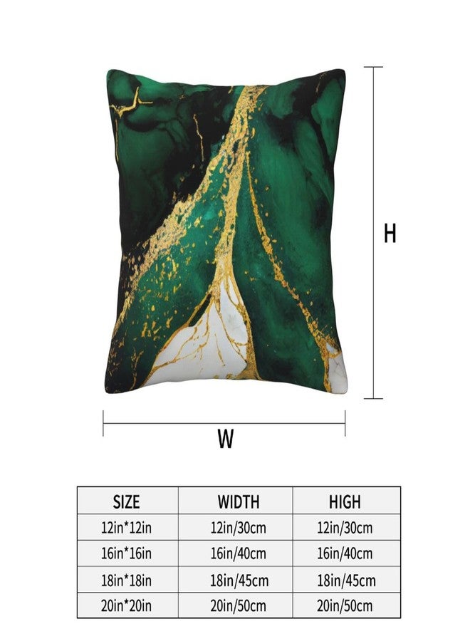 Lcokin Emerald Green and Gold Throw Pillow Cover 18x18 in Set of 2 Marble Cushion Modern Farmhouse Pillow Covers Soft Pillow Cases for Couch Sofa Bedroom Outdoor Home Decor - Image 5