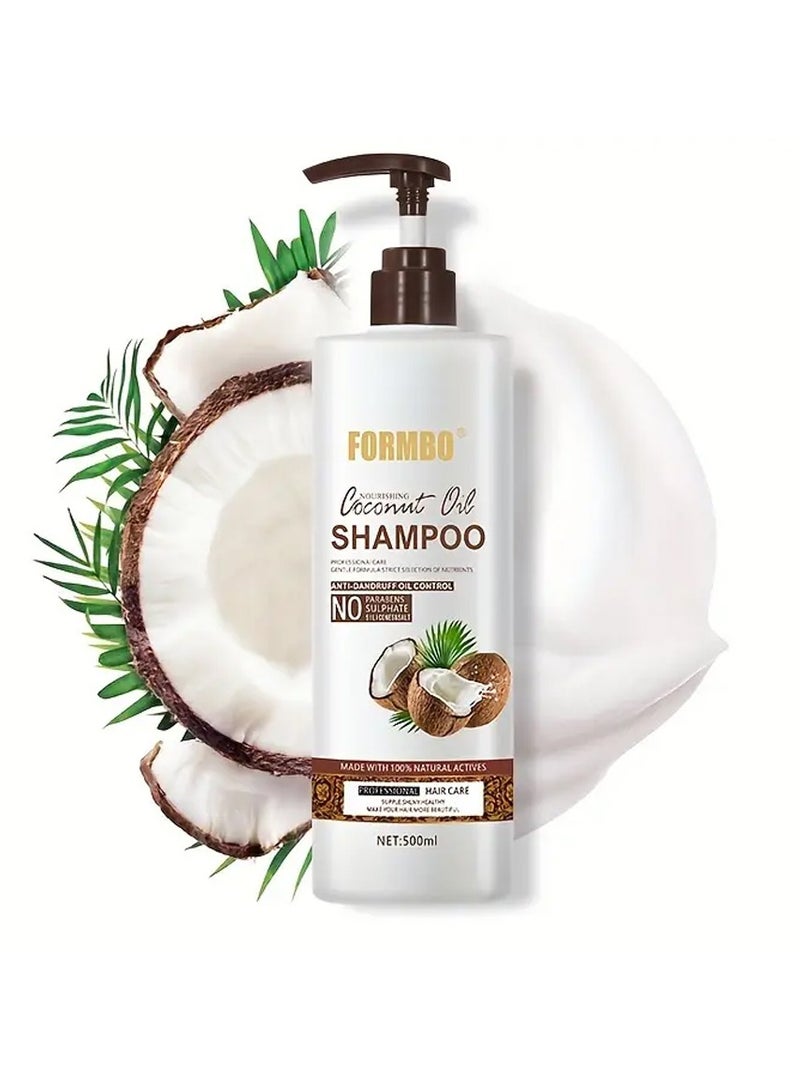 Combat FORMBO Coconut Oil Shampoo for Unisex-Adult, Nourishing Thick Hair with Glycerin, Deep Clean Formulation, Dandruff & Oil Control, Sulfate & Paraben Free Liquid Hair Care, 500ML - Image 1