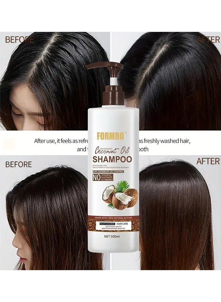 Combat FORMBO Coconut Oil Shampoo for Unisex-Adult, Nourishing Thick Hair with Glycerin, Deep Clean Formulation, Dandruff & Oil Control, Sulfate & Paraben Free Liquid Hair Care, 500ML - Image 4
