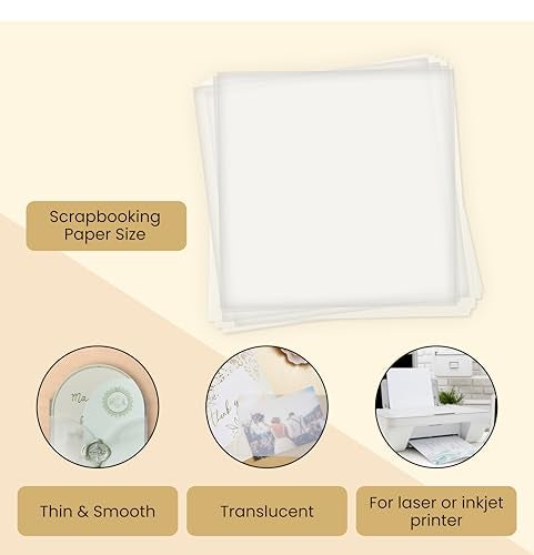 Paper Junkie Translucent Vellum Sheets - 100 Sheets, 12 x 12 in, White - 93gsm/63lb Tracing Paper for Drawing & Invitation Paper - Transparent Craft Overlays - Image 2