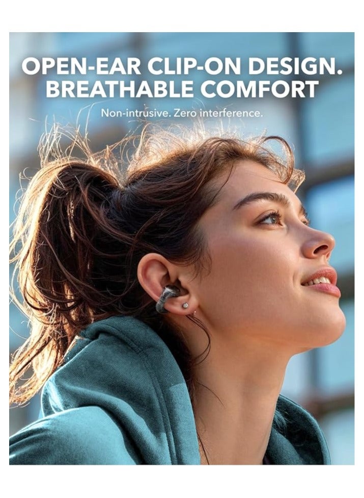 Soundcore Open-Ear Earbuds, Clip-On Headphones, Lightweight Comfort, Stable Fit, Firm-Shell Design, Attachable Ear Grips, Big Drivers for Clear Audio, 30H Play, IPX4 Water-Resistant Black - Image 2