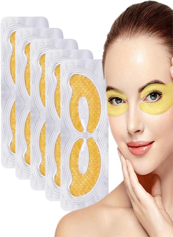 LOOKMINT Gold Around Eye Gel Mask Reduce Wrinkles Puffiness Hydrolyzed Collagen Moisturize Lift Korean Anti-Aging Eye Patches, Korean Patches for Dark Circles, Hydrates & Repairs (Gold Pack Of 10) - Image 1