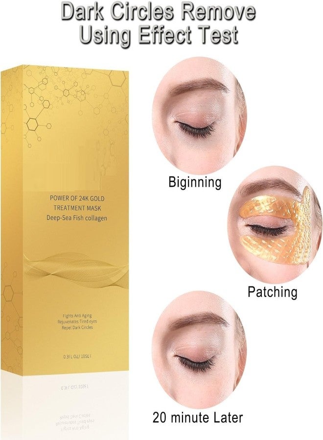 LOOKMINT Gold Around Eye Gel Mask Reduce Wrinkles Puffiness Hydrolyzed Collagen Moisturize Lift Korean Anti-Aging Eye Patches, Korean Patches for Dark Circles, Hydrates & Repairs (Gold Pack Of 10) - Image 4