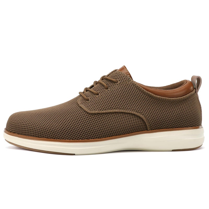 VILOCY Men's Wide Casual Dress Oxfords Business Shoes Fashion Sneakers Mesh Breathable Comfortable Walking Shoes Brown,EU44 - Image 3