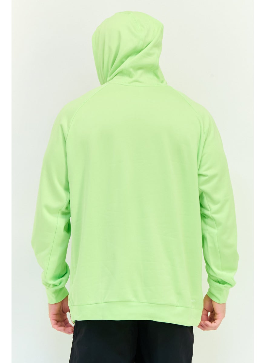 Adidas Men Sportswear Fit Long Sleeve Outdoor Hoodie, Lime  - Image 3