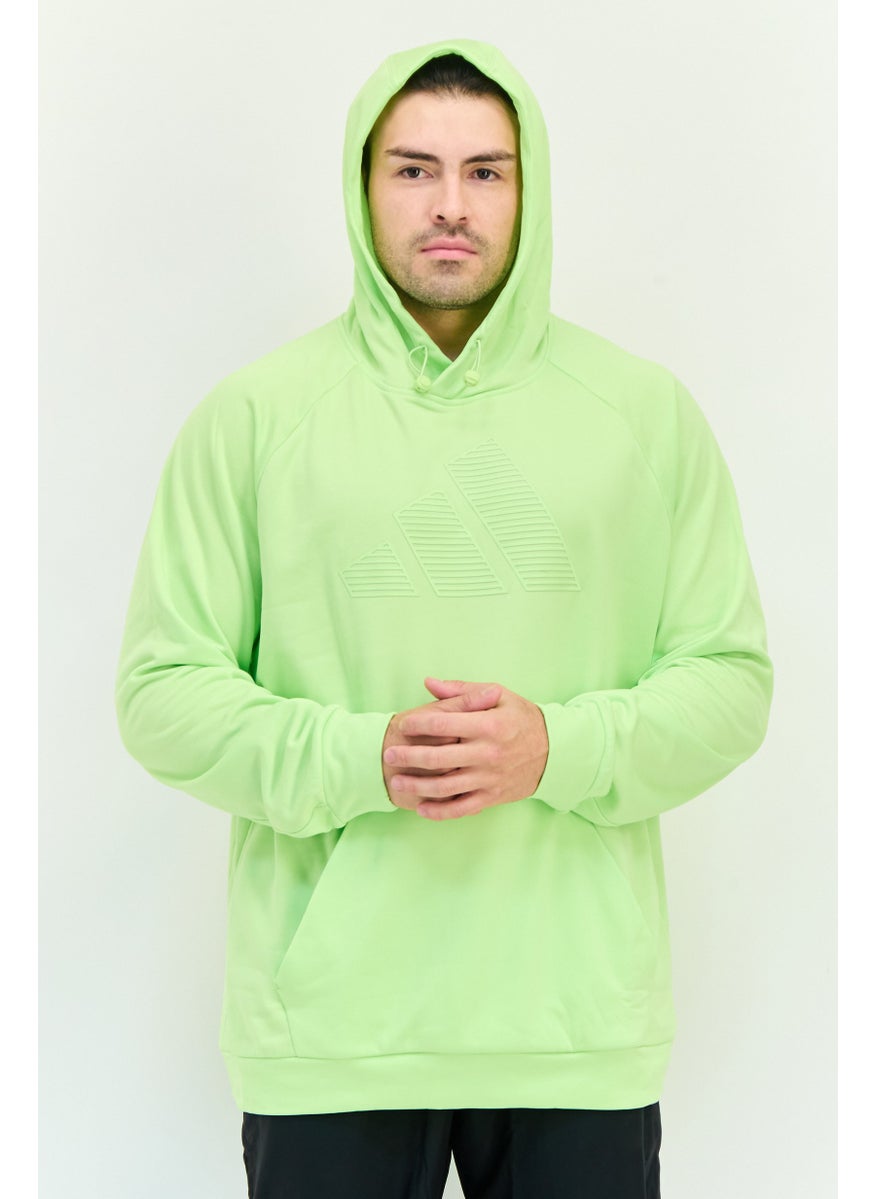 Adidas Men Sportswear Fit Long Sleeve Outdoor Hoodie, Lime  - Image 1