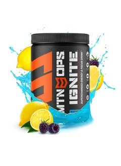 MTN OPS Ignite Supercharged Energy Drink Mix 45-Serving Tub, Blue Raspberry Lemonade  - Image 1