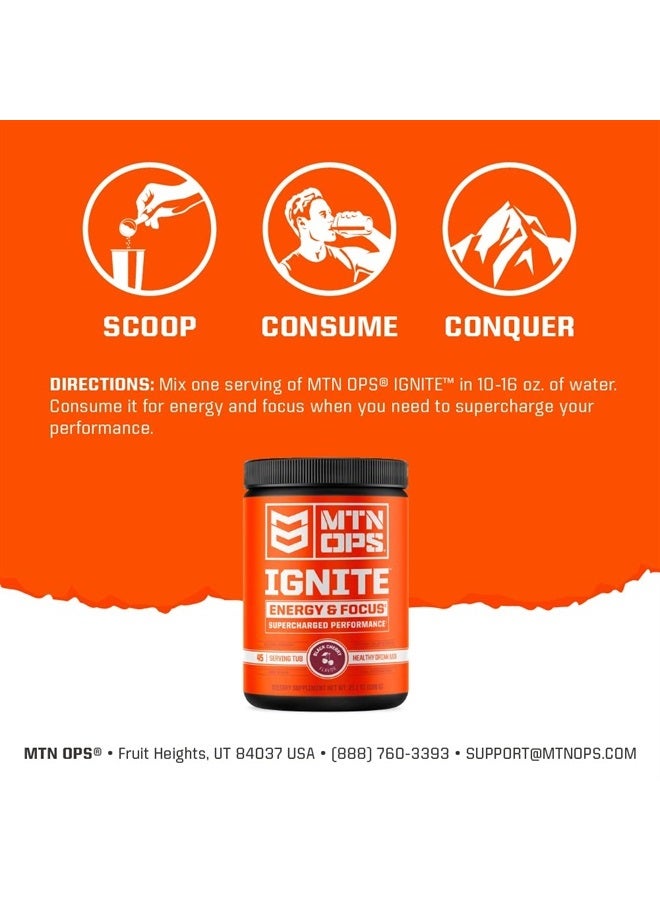 MTN OPS Ignite Supercharged Energy Drink Mix 45-Serving Tub, Blue Raspberry Lemonade  - Image 3