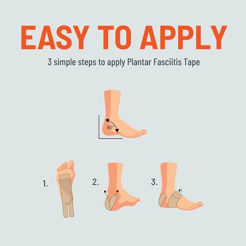 KT TAPE شريط KT، شريط لعلاج التهاب اللفافة الأخمصية، نظام تخفيف آلام القدم، 8 تطبيقات - Image 4