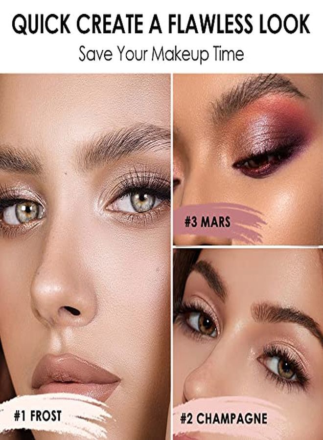 FOCALLURE (3 Pcs) 2 In 1 Eyeshadow And Eyeliner Pen, Waterproof Eye Shadow Pencil, Hypoallergenic Eyeshadow, Highlighter Eye Liner, Multidimensional Eyes Look, Fa3811116123  - Image 2