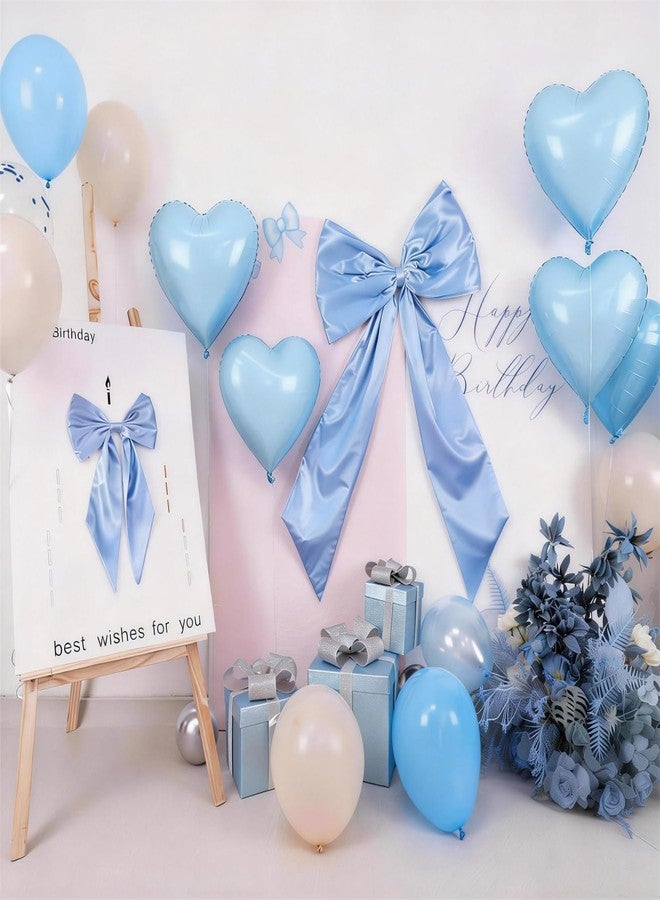 Vibzox Blue Bow Decor 2 Pack,Large & Small Blue Coquette Room Backdrop Wall Decor for Bachelorette Baby Shower Bridal Shower Bow Birthday Decorations - Image 3