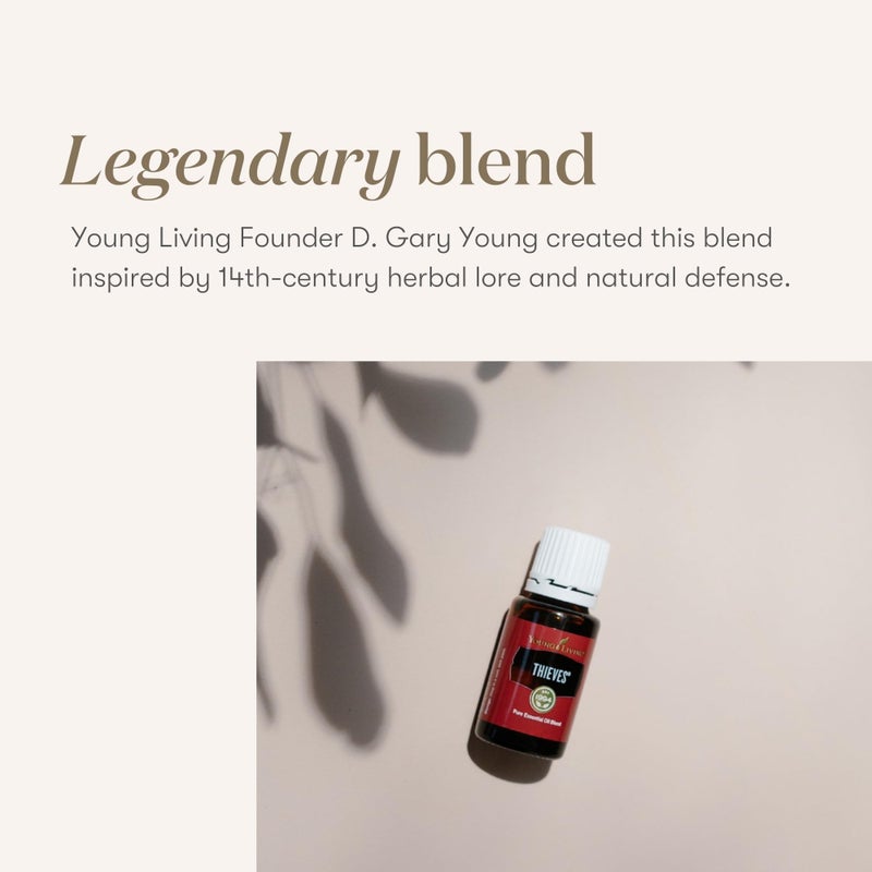 Young Living Thieves Essential Oil Blend | 5 ml | Lemon, Clove, Eucalyptus, Cinnamon Bark, Rosemary | Versatile for Diffusers, Topical Application, Freshening Spaces, Daily Wellness, and Home Care - Image 2