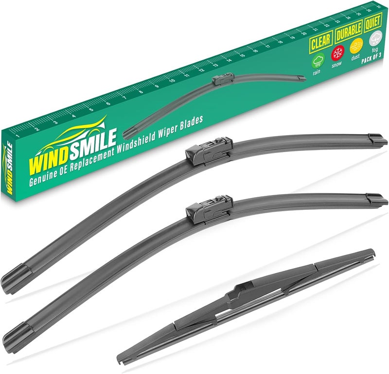 WINDSMILE 24" 18" 14" Windshield Wiper Blades for Mazda CX5 CX9 CX-5 CX-9 2017 2018 2019 2020 2021 2022 2023 -OEM Replacement Premium All season Wiper Blades (Set of 3) - Image 1