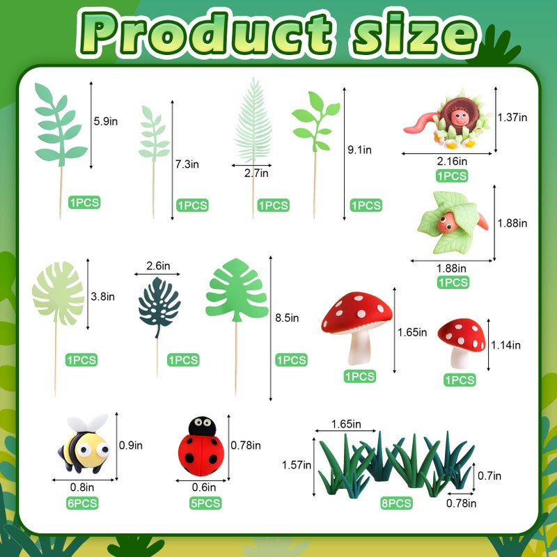 Knana 30Pcs Bug Cake Topper Bug Cake Decorations with Bee Mushroom Insect Cake Topper Insect Party Decorations - Image 2