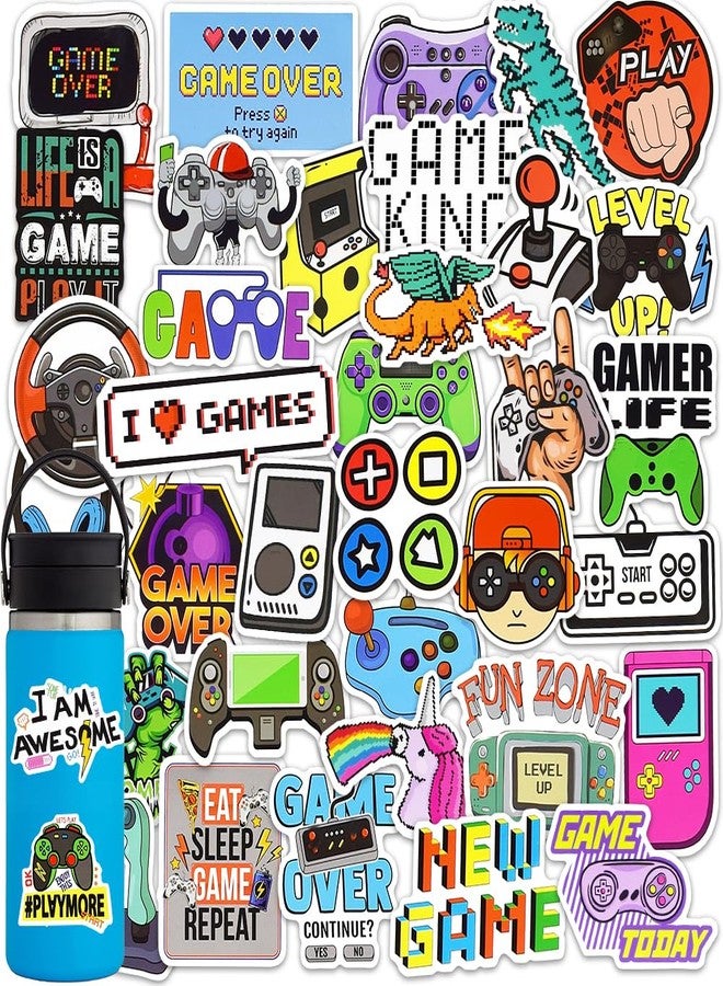 DETICKERS Water Bottles Stickers for Boys Kids 50 PCS Waterproof Video Game Vinyl Stickers Gamer Gifts for Teen Boys - Image 1