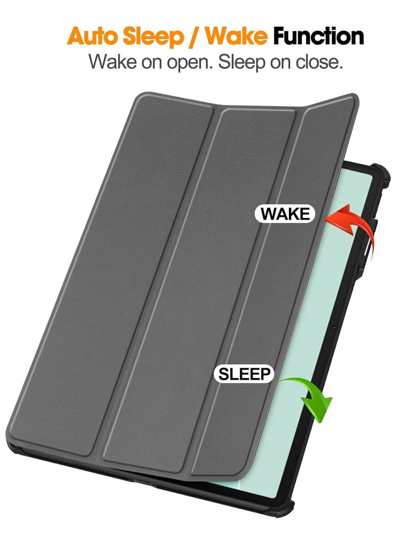 VKL - Case Compatible with Huawei MatePad 11.5s 2024 11.5inch Cover, Tri-Fold Smart Tablet Case, Hard PC Back Shell Slim Case Multi-Viewing Angles Classic Cover Shell With Auto Wake/Sleep (Grey) - Image 1