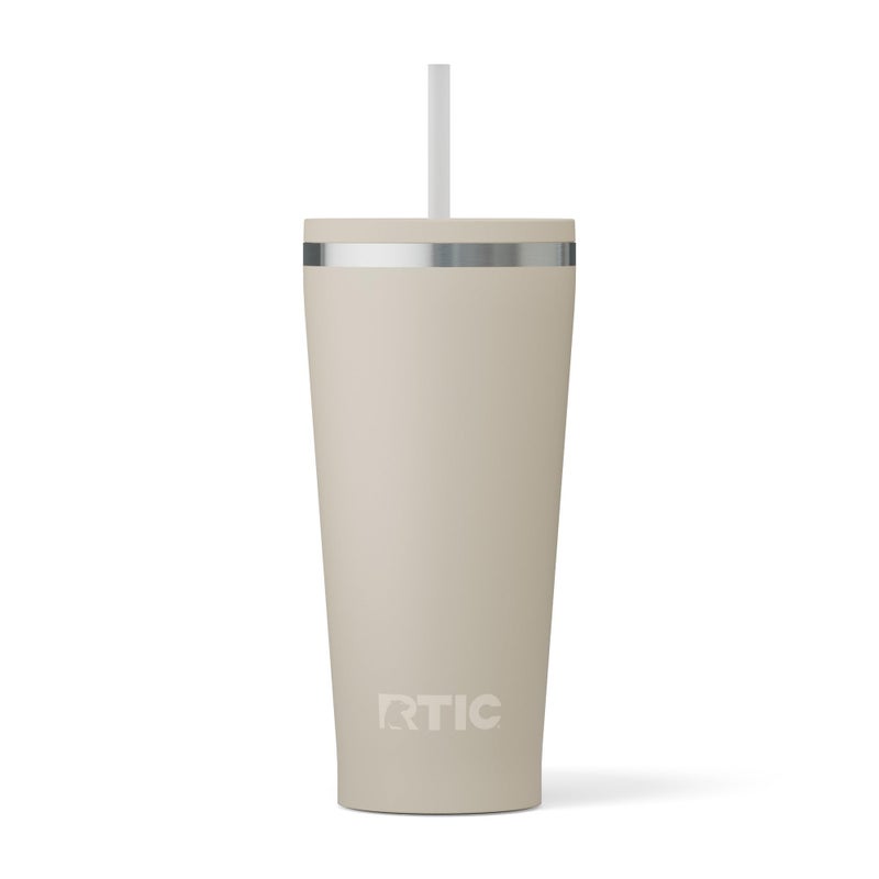 RTIC 20oz Everyday Tumbler Insulated Stainless Steel Portable Travel Coffee Cup with Straw Ceramic Lining SpillResistant Lid BPAFree Hot and Cold Drink Beach
