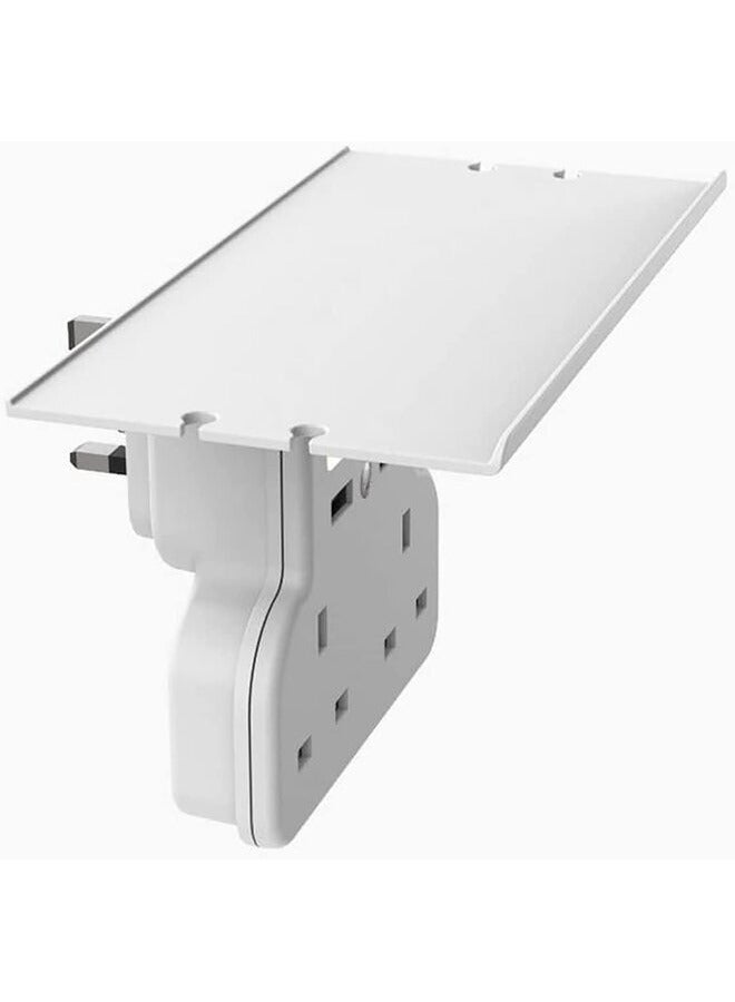 Multi-Function Power Socket and Night Light by Porodo 13A 12W, Universal Power Adapter Socket, Intelligent Light Sensor with Tablet & Phone Tray | Light Dimmer (3 Pin UK) - White - PD-WMACU-WH  - Image 3