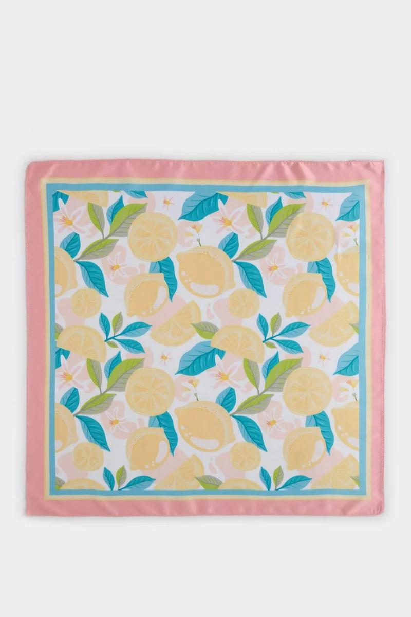 ديفاكتو Woman Printed Satin Foulard