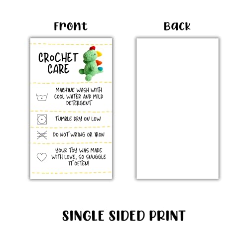 Lashicorn Crochet Care Instruction Cards | 50pk 2x3.5” RAOK Random Acts of Kindness Yarn Plush Doll Scarf Template Loaf Pattern DIY Crafters Knitting - Image 4