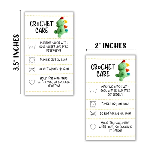 Lashicorn Crochet Care Instruction Cards | 50pk 2x3.5” RAOK Random Acts of Kindness Yarn Plush Doll Scarf Template Loaf Pattern DIY Crafters Knitting - Image 3