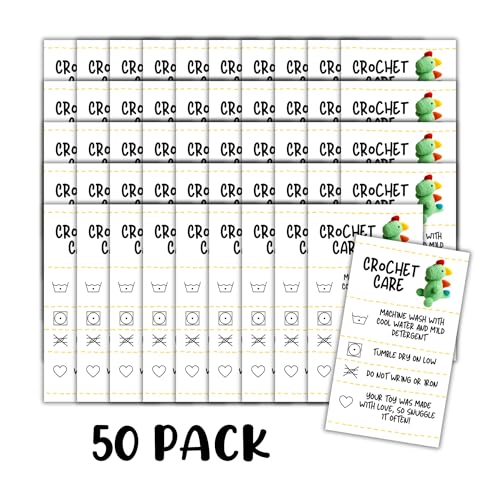 Lashicorn Crochet Care Instruction Cards | 50pk 2x3.5” RAOK Random Acts of Kindness Yarn Plush Doll Scarf Template Loaf Pattern DIY Crafters Knitting - Image 2