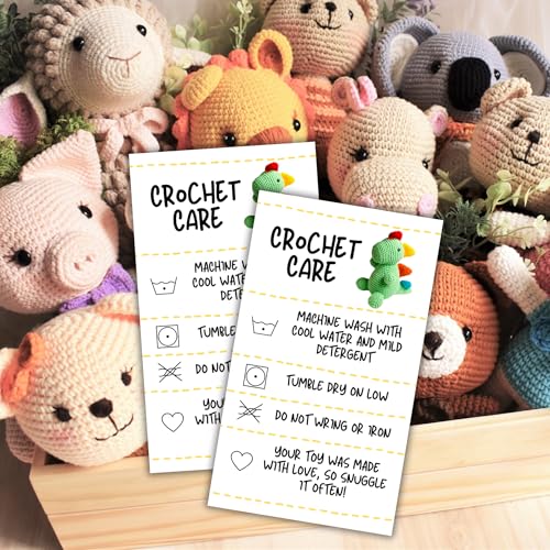 Lashicorn Crochet Care Instruction Cards | 50pk 2x3.5” RAOK Random Acts of Kindness Yarn Plush Doll Scarf Template Loaf Pattern DIY Crafters Knitting - Image 5