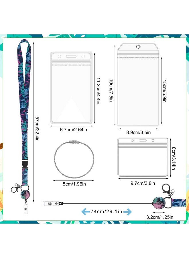 Prudiut 24 Pcs Cruise Lanyards For Ship Cards Kits Includes 6 Pack Cruise Lanyards With 6 Pack Waterproof Card Holder With 6 Pack Cruise Luggage Tags And Retractable Badge Reels For Cruises Ship Essentials - Image 2