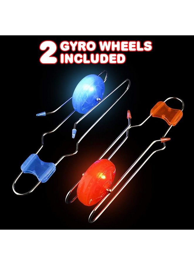 ArtCreativity Retro Light Up Gyro Wheels Set For Kids Includes 2, 8.5 Inch Rail Twisters, Mesmerizing Spinning And Lighting Effects Design Top Fun Gift For Boys And Girls - Image 3
