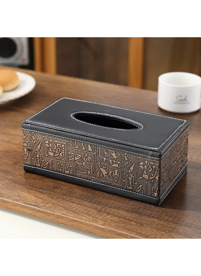 HOKIPO HOKIPO PU Leather Tissue Box Holder, Metallic (AR-4082-D4)  - Image 1
