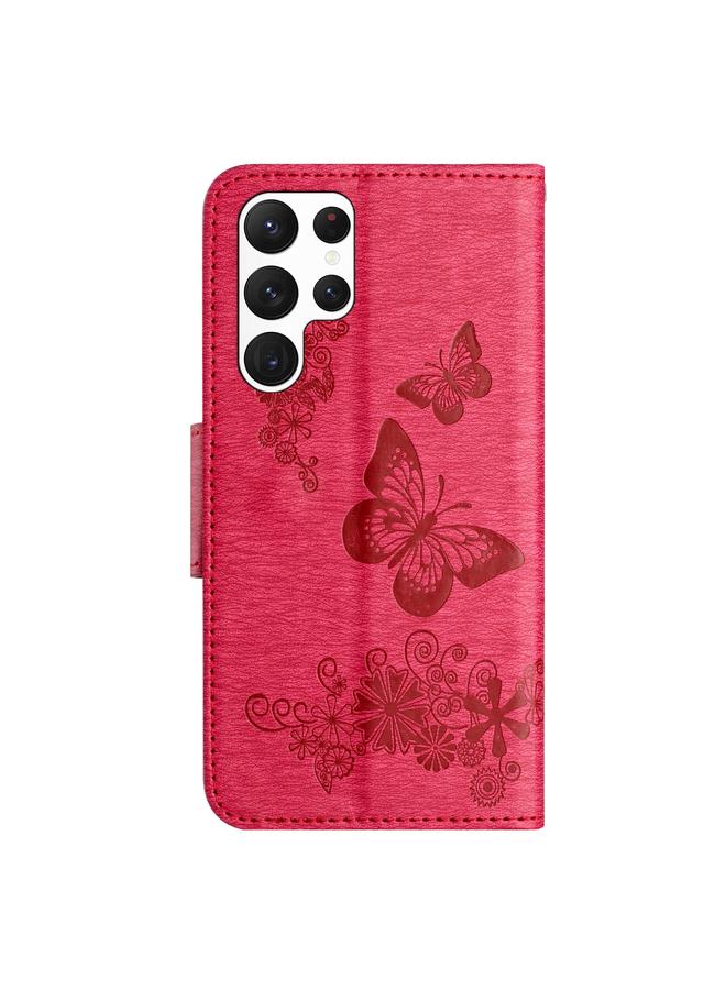 S-TOP Case For Samsung Galaxy S24 Ultra 5G Butterfly Embossed Flip Leather Phone Case - Image 3