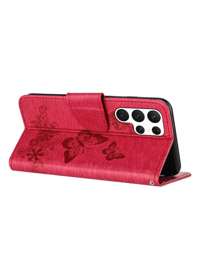 S-TOP Case For Samsung Galaxy S24 Ultra 5G Butterfly Embossed Flip Leather Phone Case - Image 4