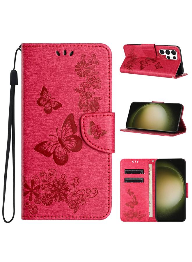 S-TOP Case For Samsung Galaxy S24 Ultra 5G Butterfly Embossed Flip Leather Phone Case - Image 1