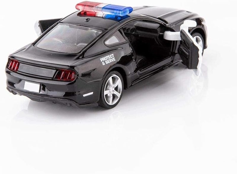 BDTCTK 1/36 Scale Ford Mustang GT Police Car Model Zinc Alloy Die-Cast Pull Back Vehicles Kid Toys for Boy Girl Gift (Black) - Image 4