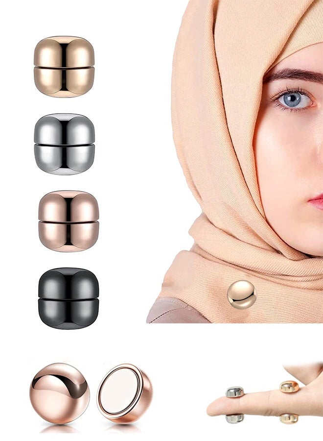Lemon Strong Magnetic Hijab Pins, 4 Pack Powerful Hijab Magnets Multi-Use Pinless Hijab Magnetic Pins, Colorful Magnet Pins Scarf Magnetic Pin No-Snag Brooch Clasp for Clothes Dress Scarves - Image 1
