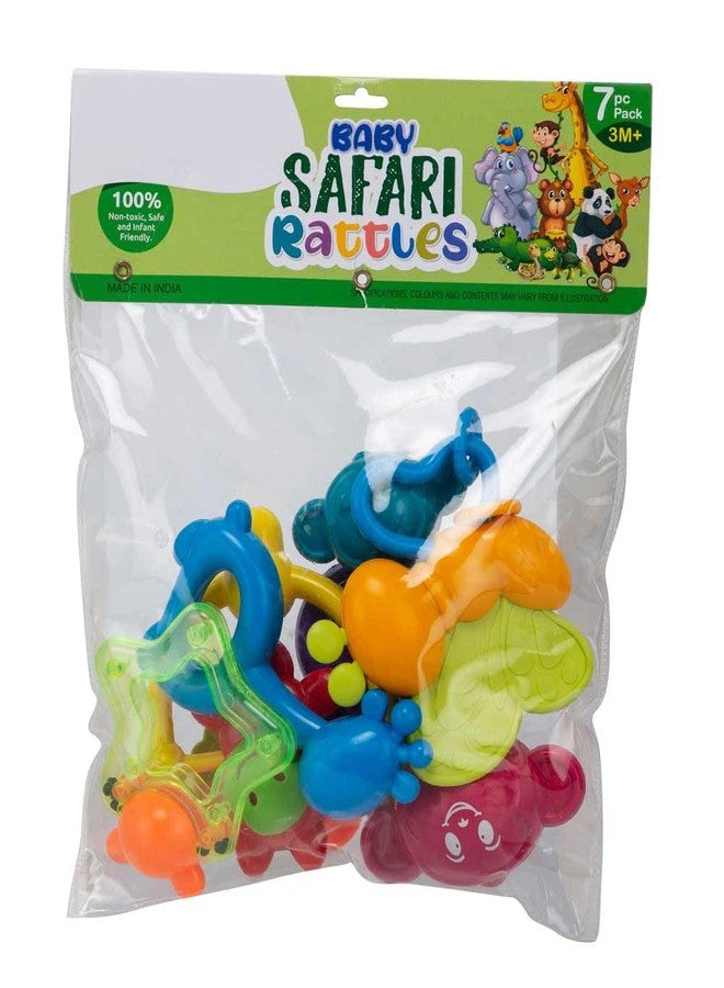 YUIOP - Rattle Set & Teether Toy - Ergonomic Grip - Melodious Sound - Smooth Rolling - Baby Toys - Attractive Colors - Baby Safe (Safari Rattles(7 Pcs)) - Image 5
